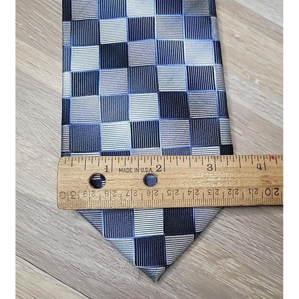 Pronto Uomo Couture Silk Tie Checker Pattern Mens Wearhouse New w Tag - Picture 4 of 9